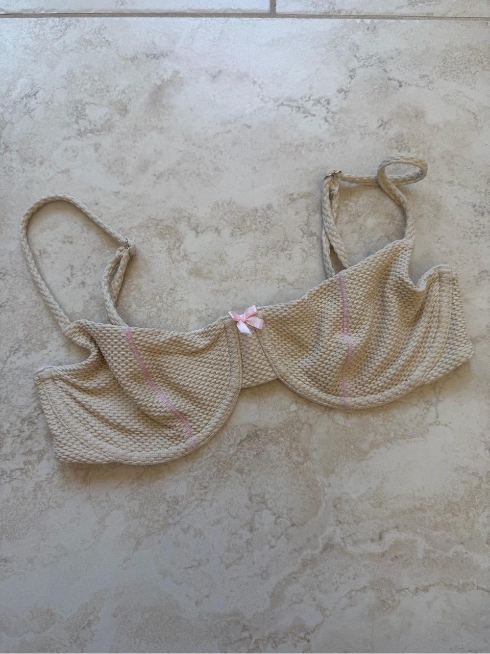 FRANKIES BIKINIS Pam Waffle Underwire Bathing Suit Bikini Top